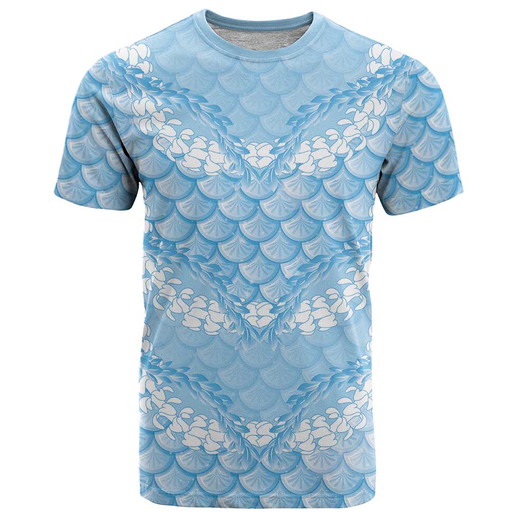 Baby Blue Mermaid Puakenikeni Maile Lei T Shirt