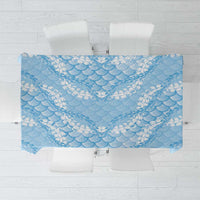 Baby Blue Mermaid Puakenikeni Maile Lei Tablecloth LT01 Blue - Polynesian Pride