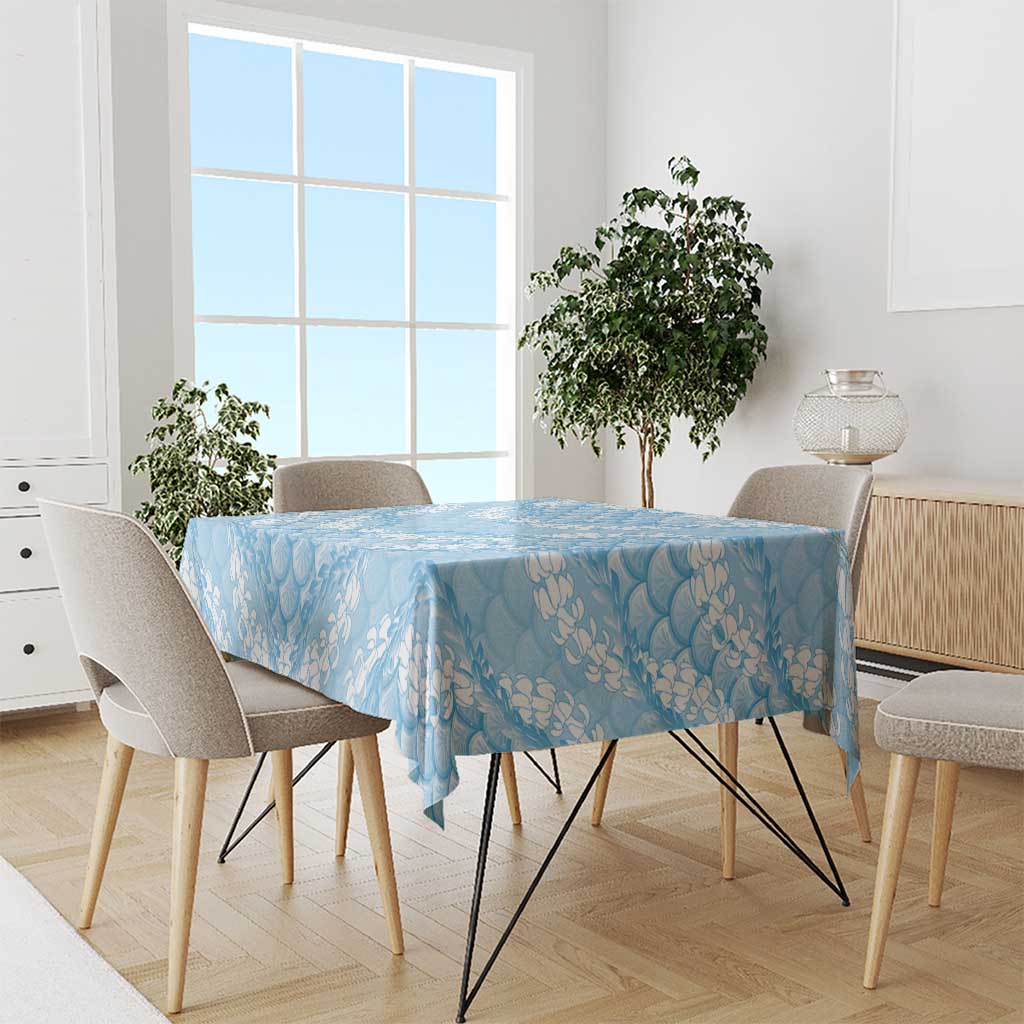 Baby Blue Mermaid Puakenikeni Maile Lei Tablecloth LT01 - Polynesian Pride
