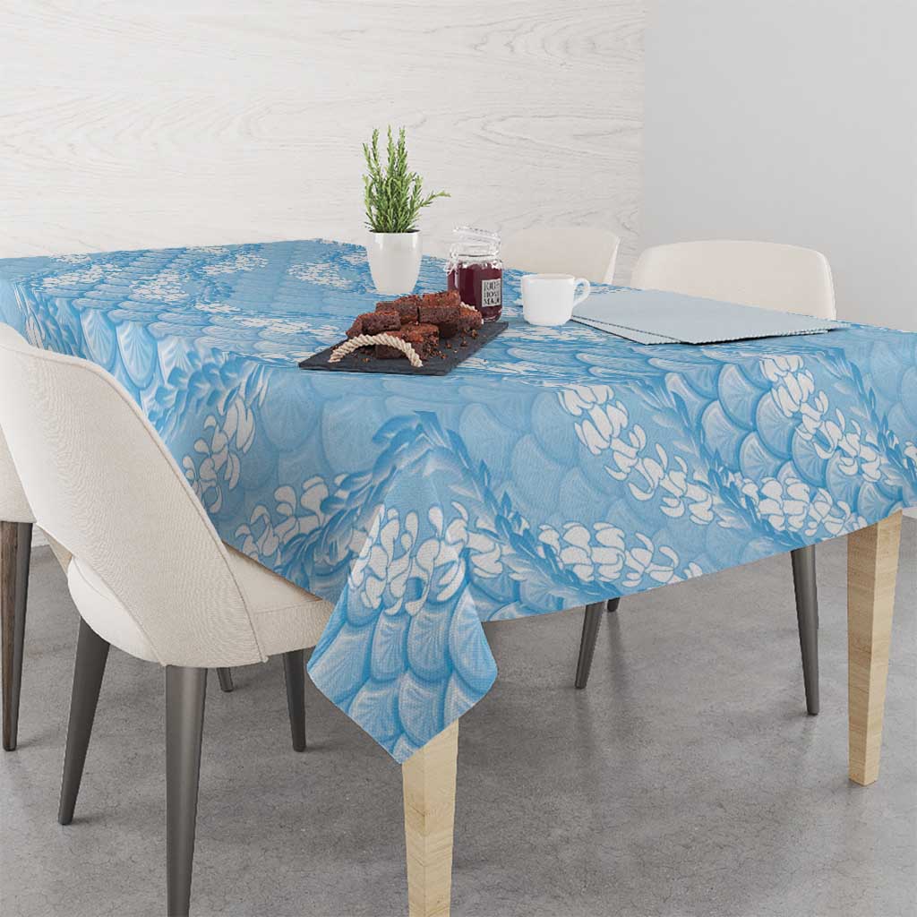 Baby Blue Mermaid Puakenikeni Maile Lei Tablecloth LT01 - Polynesian Pride