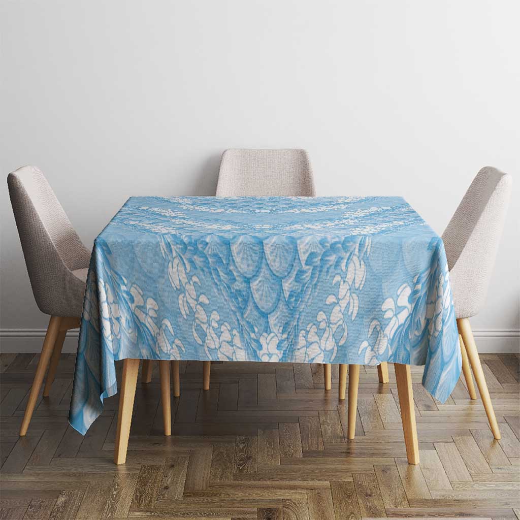 Baby Blue Mermaid Puakenikeni Maile Lei Tablecloth LT01 - Polynesian Pride