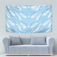Baby Blue Mermaid Puakenikeni Maile Lei Tapestry
