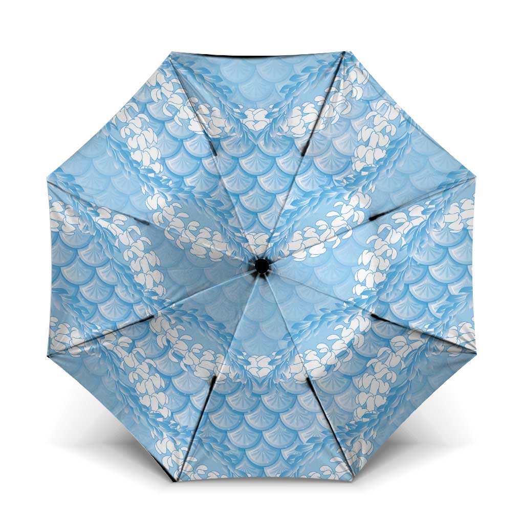 Baby Blue Mermaid Puakenikeni Maile Lei Umbrella