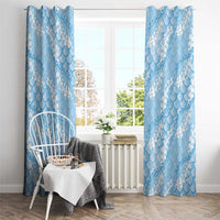 Baby Blue Mermaid Puakenikeni Maile Lei Window Curtain LT01 - Polynesian Pride