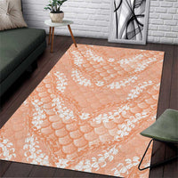 Apricot Mermaid Puakenikeni Maile Lei Area Rug