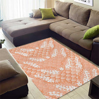 Apricot Mermaid Puakenikeni Maile Lei Area Rug