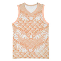 Apricot Mermaid Puakenikeni Maile Lei Basketball Jersey