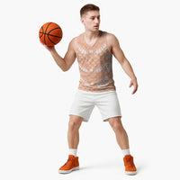 Apricot Mermaid Puakenikeni Maile Lei Basketball Jersey