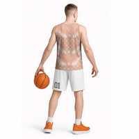 Apricot Mermaid Puakenikeni Maile Lei Basketball Jersey