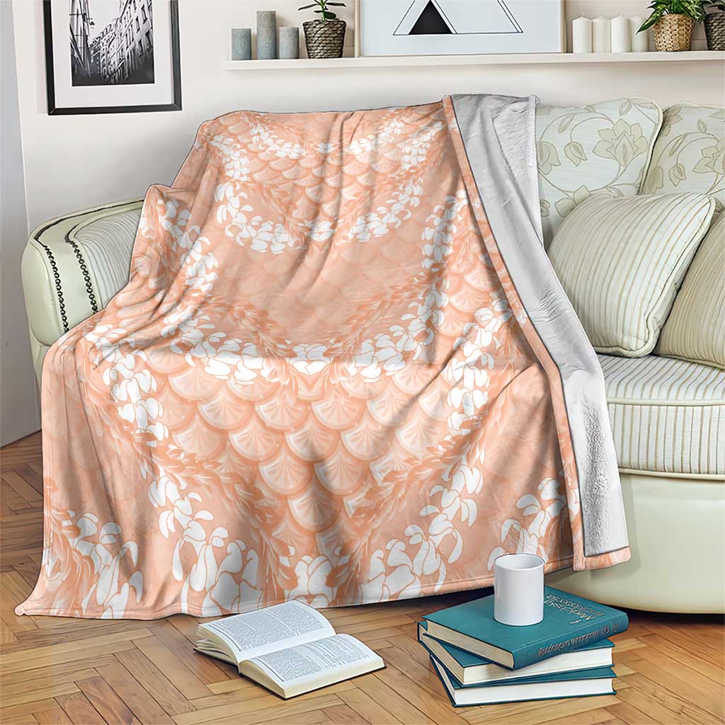 Apricot Mermaid Puakenikeni Maile Lei Blanket
