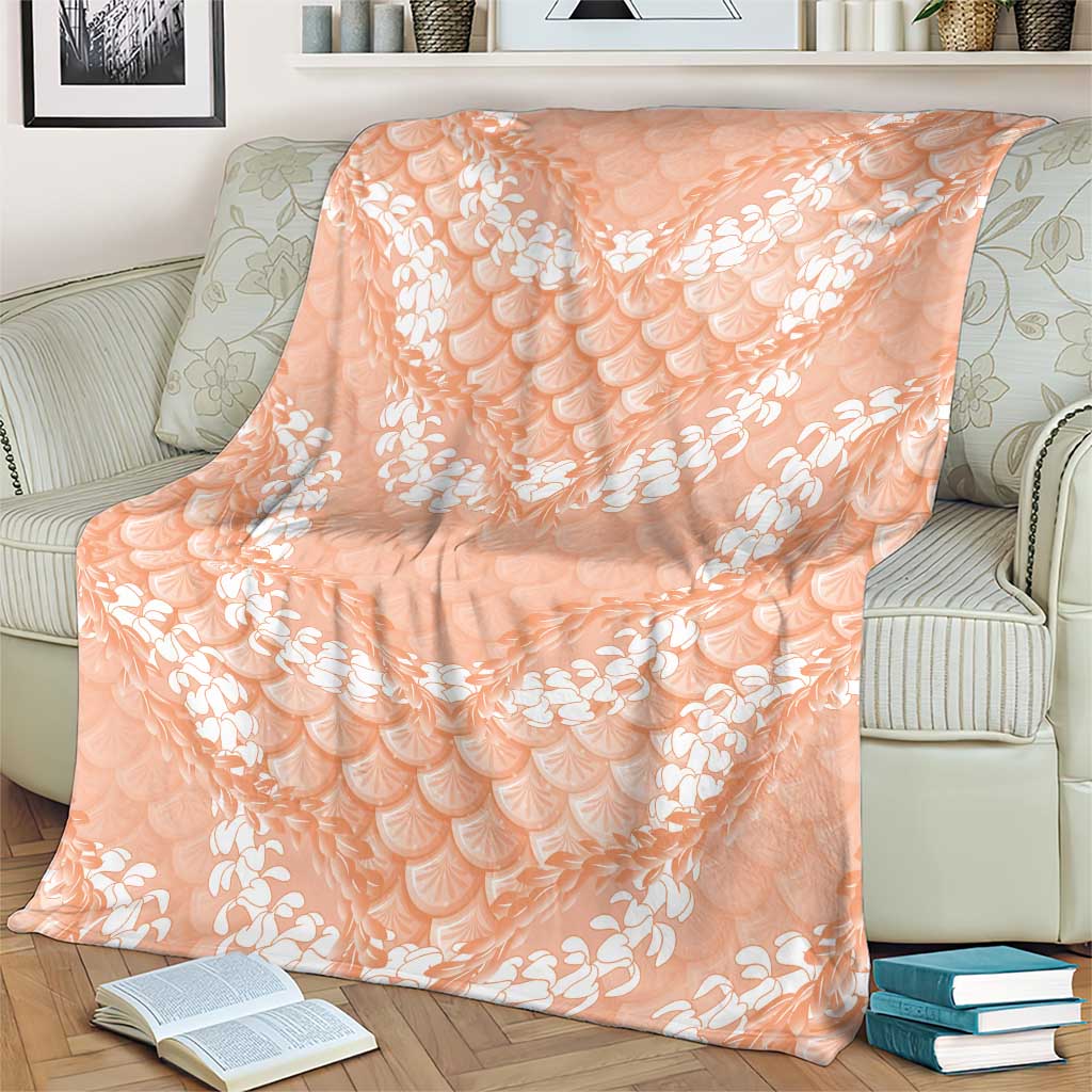 Apricot Mermaid Puakenikeni Maile Lei Blanket