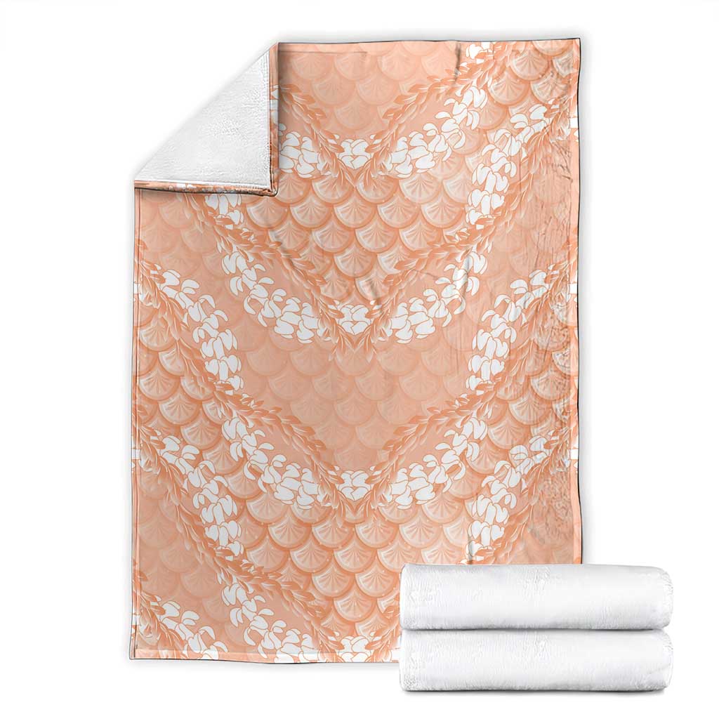 Apricot Mermaid Puakenikeni Maile Lei Blanket