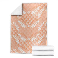 Apricot Mermaid Puakenikeni Maile Lei Blanket