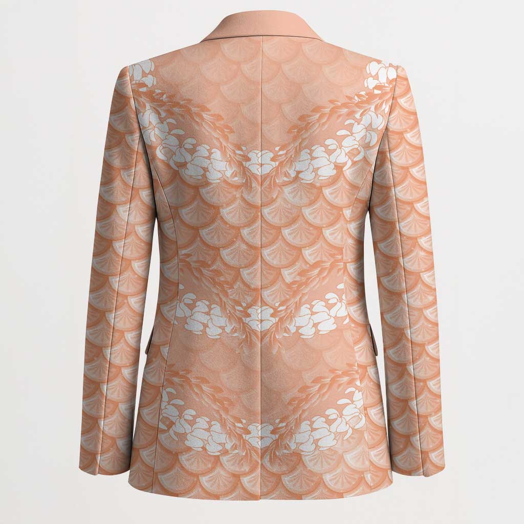 Apricot Mermaid Puakenikeni Maile Lei Blazer