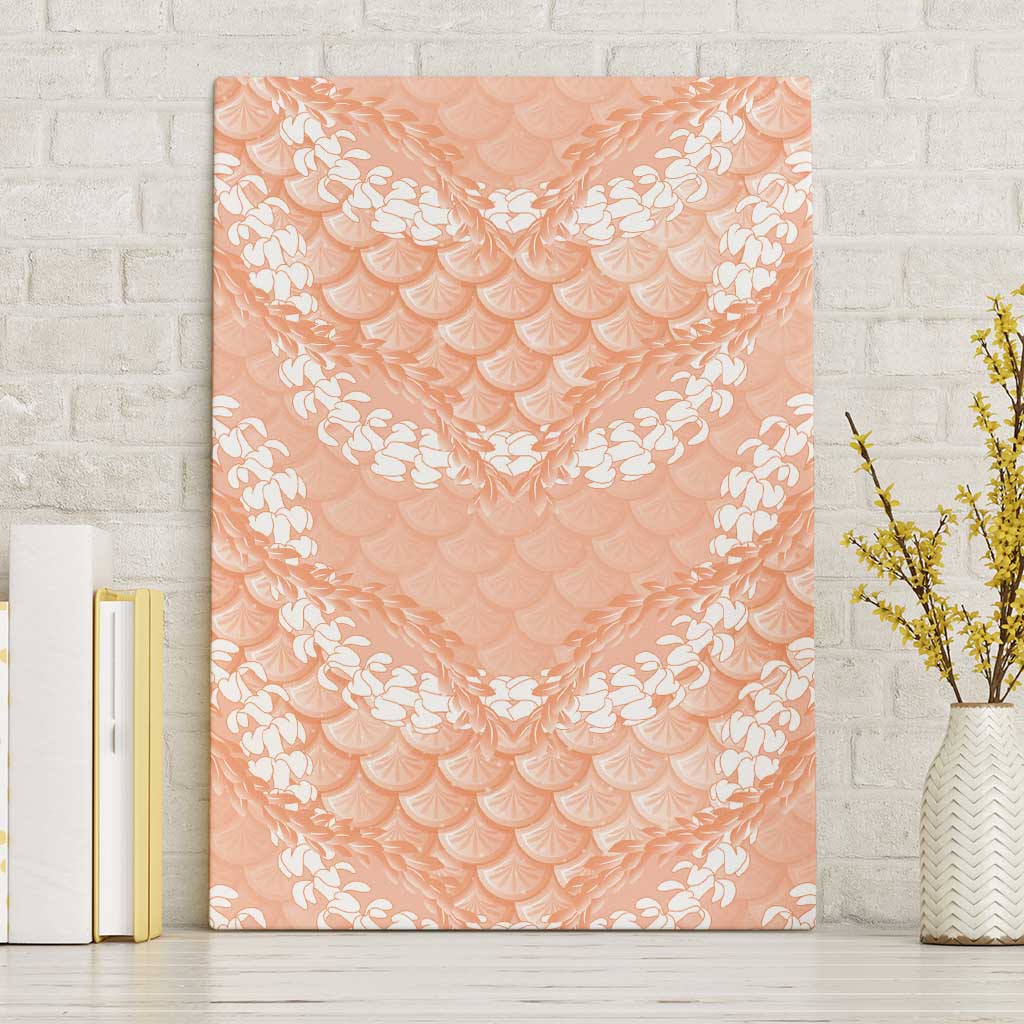 Apricot Mermaid Puakenikeni Maile Lei Canvas Wall Art LT01 Without Frame Apricot - Polynesian Pride