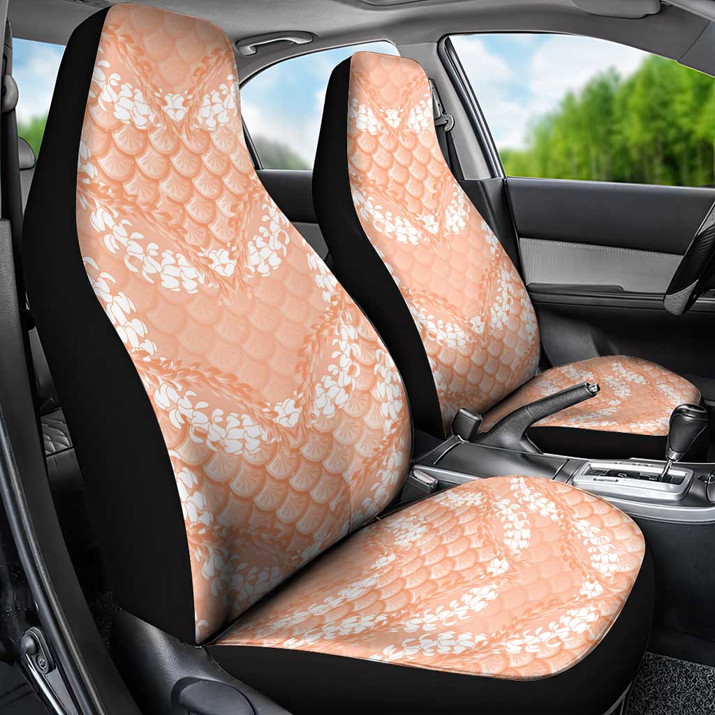 Apricot Mermaid Puakenikeni Maile Lei Car Seat Cover