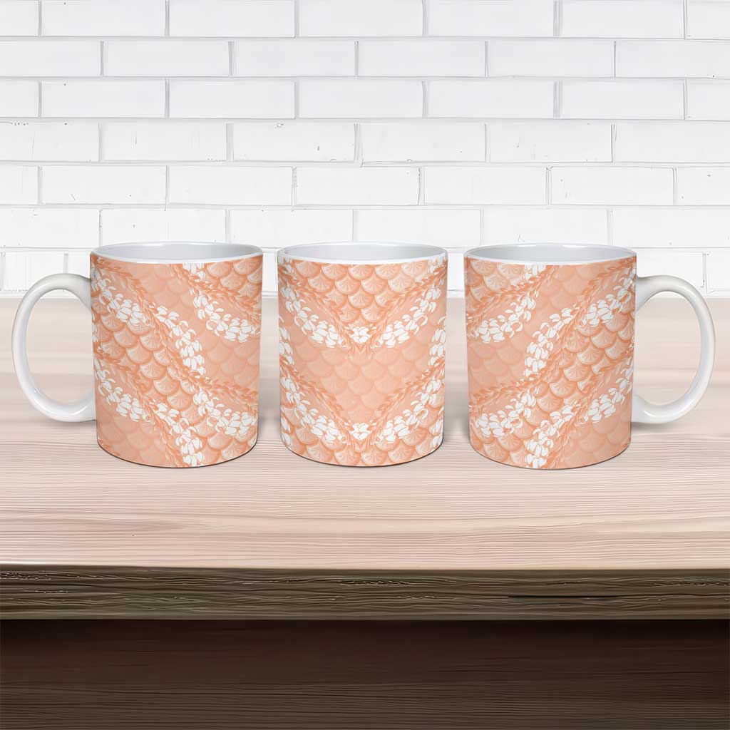 Apricot Mermaid Puakenikeni Maile Lei Ceramic Mug