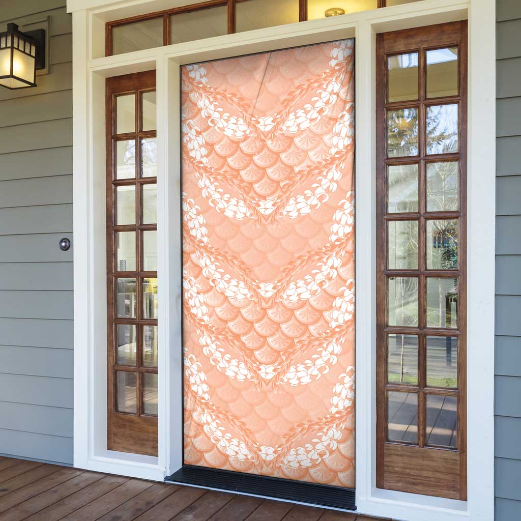 Apricot Mermaid Puakenikeni Maile Lei Door Cover
