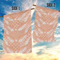 Apricot Mermaid Puakenikeni Maile Lei Garden Flag