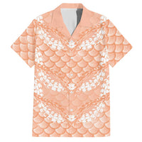 Apricot Mermaid Puakenikeni Maile Lei Hawaiian Shirt