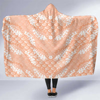 Apricot Mermaid Puakenikeni Maile Lei Hooded Blanket