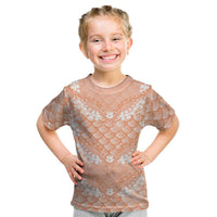 Apricot Mermaid Puakenikeni Maile Lei Kid T Shirt