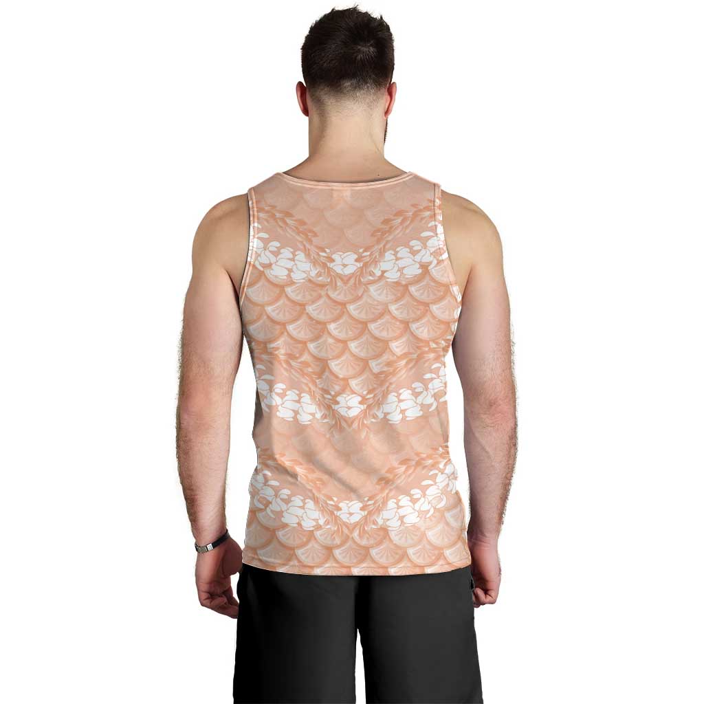 Apricot Mermaid Puakenikeni Maile Lei Men Tank Top