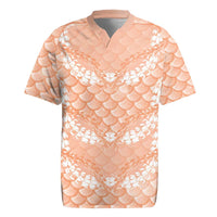 Apricot Mermaid Puakenikeni Maile Lei Rugby Jersey