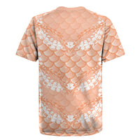 Apricot Mermaid Puakenikeni Maile Lei Rugby Jersey