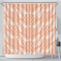 Apricot Mermaid Puakenikeni Maile Lei Shower Curtain