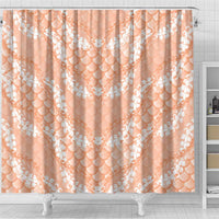 Apricot Mermaid Puakenikeni Maile Lei Shower Curtain