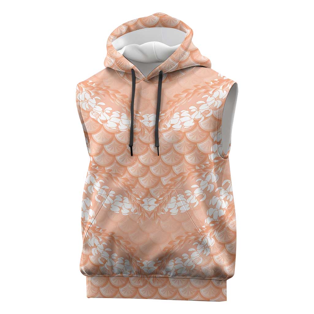 Apricot Mermaid Puakenikeni Maile Lei Sleeveless Hoodie
