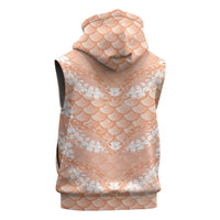 Apricot Mermaid Puakenikeni Maile Lei Sleeveless Hoodie