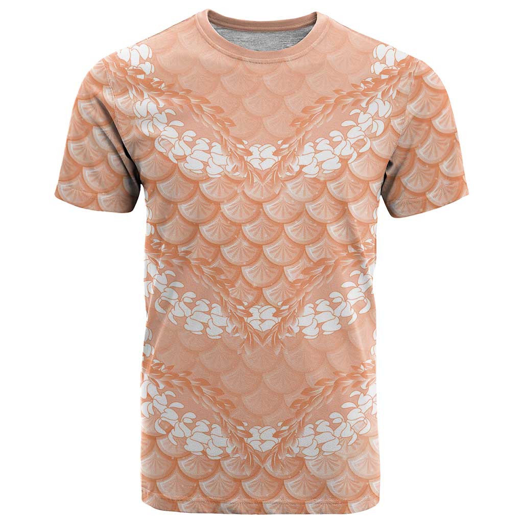 Apricot Mermaid Puakenikeni Maile Lei T Shirt