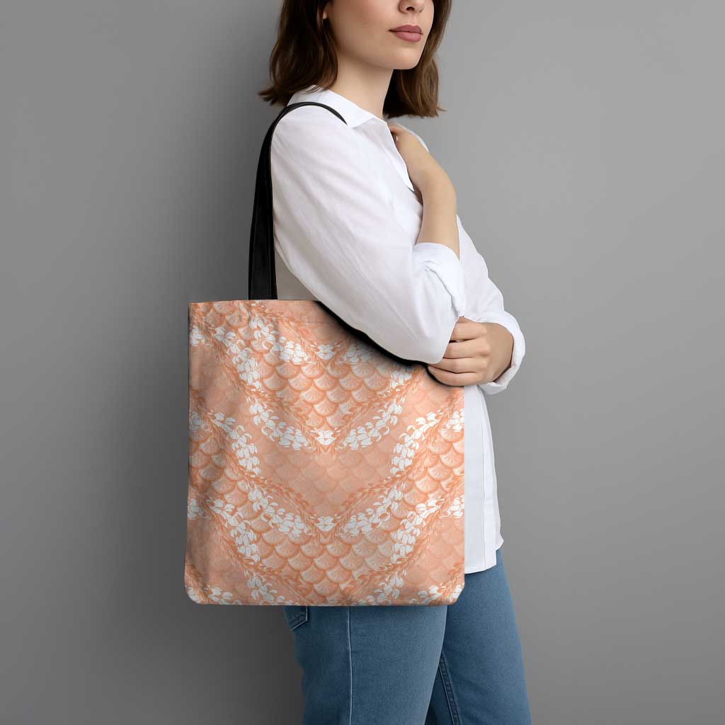 Apricot Mermaid Puakenikeni Maile Lei Tote Bag