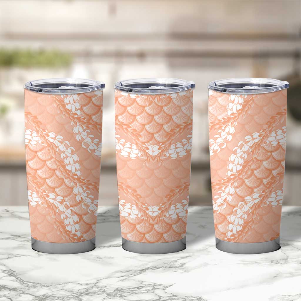 Apricot Mermaid Puakenikeni Maile Lei Tumbler Cup
