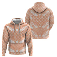 Apricot Mermaid Puakenikeni Maile Lei Zip Hoodie