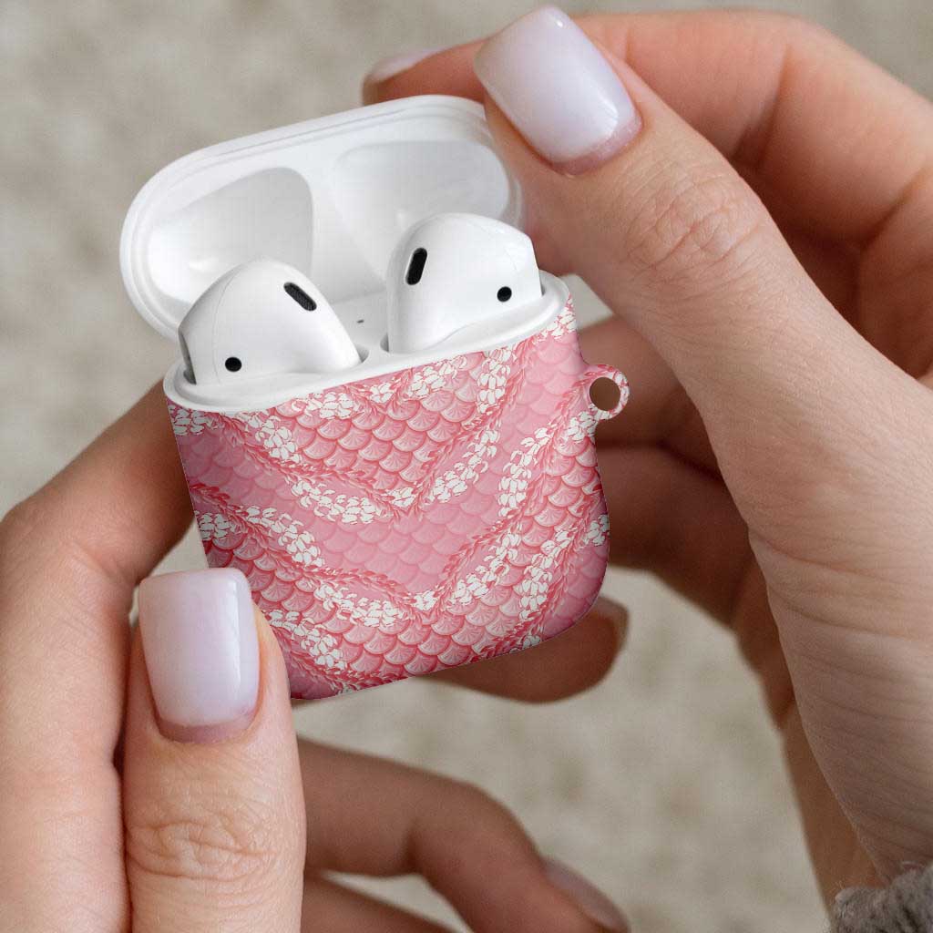 Soft Pink Mermaid Puakenikeni Maile Lei AirPods Case