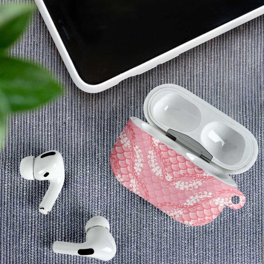 Soft Pink Mermaid Puakenikeni Maile Lei AirPods Case