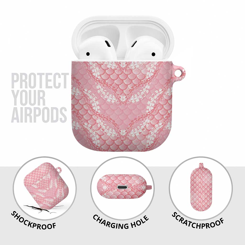 Soft Pink Mermaid Puakenikeni Maile Lei AirPods Case