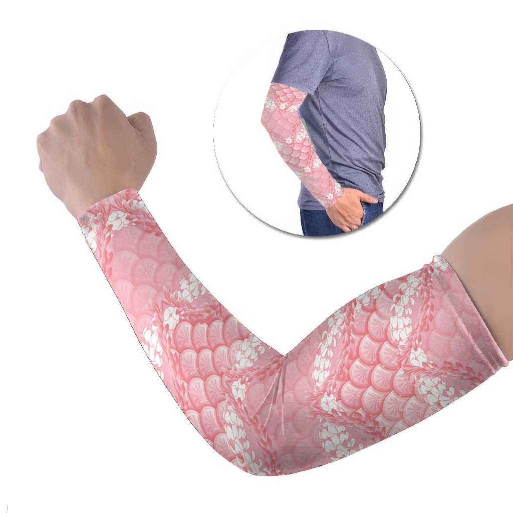 Soft Pink Mermaid Puakenikeni Maile Lei Arm Sleeves LT01 Set of 2 Pink - Polynesian Pride