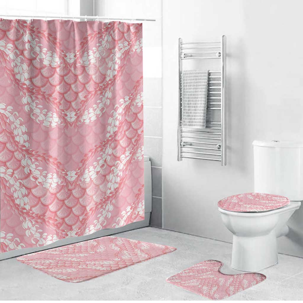 Soft Pink Mermaid Puakenikeni Maile Lei Bathroom Set