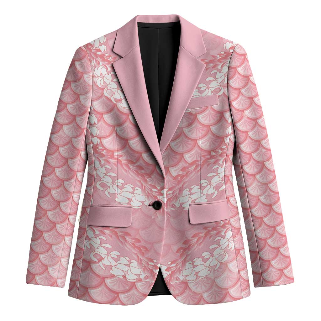 Soft Pink Mermaid Puakenikeni Maile Lei Blazer