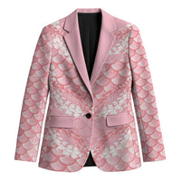 Soft Pink Mermaid Puakenikeni Maile Lei Blazer