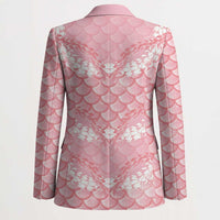 Soft Pink Mermaid Puakenikeni Maile Lei Blazer