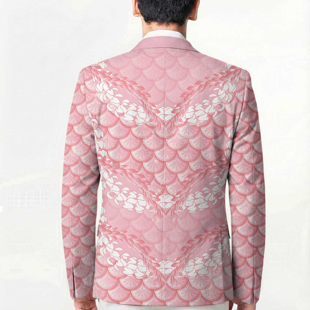 Soft Pink Mermaid Puakenikeni Maile Lei Blazer