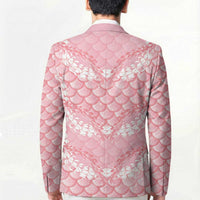 Soft Pink Mermaid Puakenikeni Maile Lei Blazer