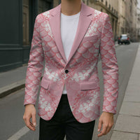 Soft Pink Mermaid Puakenikeni Maile Lei Blazer