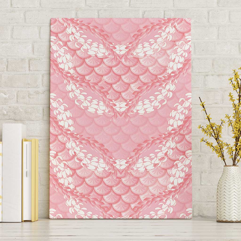 Soft Pink Mermaid Puakenikeni Maile Lei Canvas Wall Art