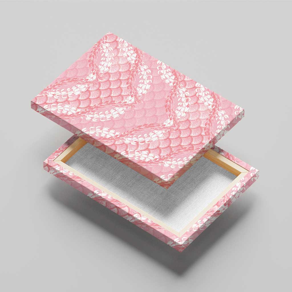 Soft Pink Mermaid Puakenikeni Maile Lei Canvas Wall Art